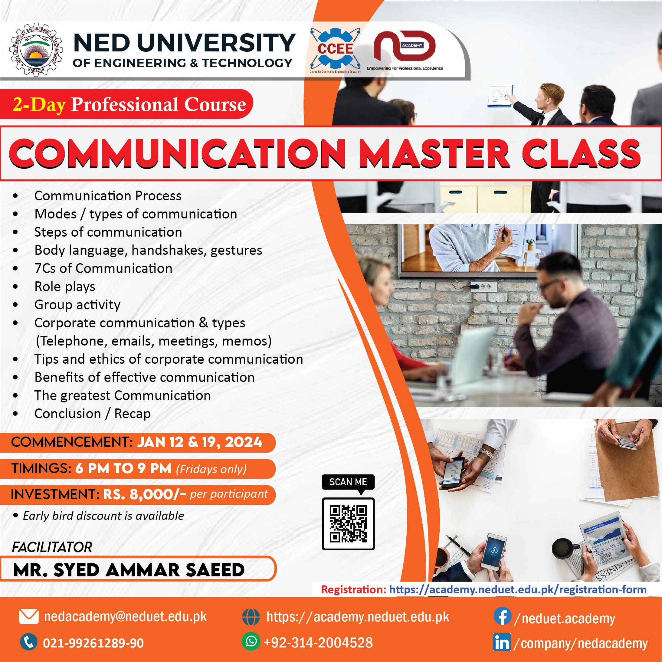 Communication Master Class | NED Academy - CCEE | CMPP